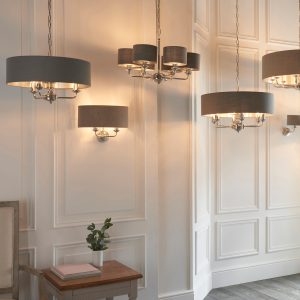 Gallery Direct Highclere 2 Wall Light Nickel Charcoal | Shackletons