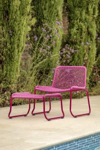 Gallery Outdoor Sassano Lounge Chair with Footstool Pink | Shackletons