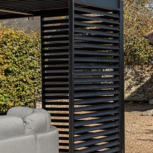 Gallery Outdoor Messina Pergola Louvre Screen Black 900x2180mm | Shackletons