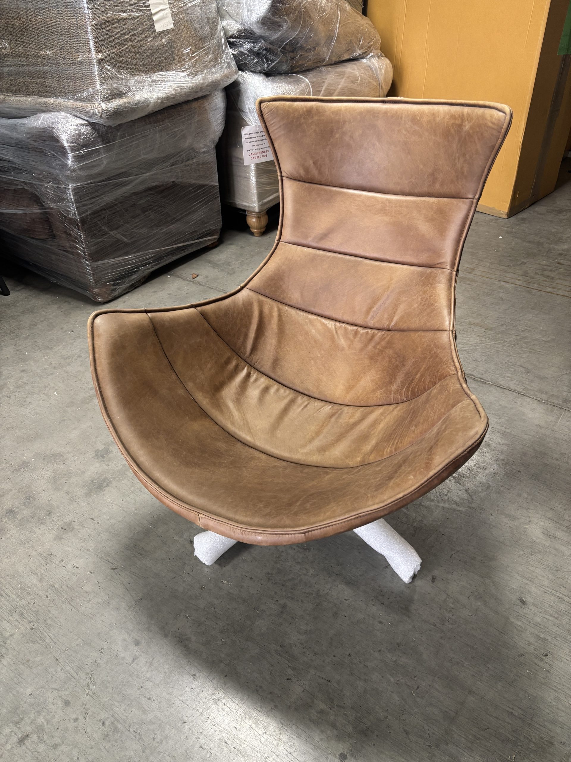 Costello Chair - Brown Leather (WAREHOUSE CLEARANCE)