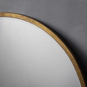 Gallery Direct Higgins Round Mirror Antique Gold | Shackletons