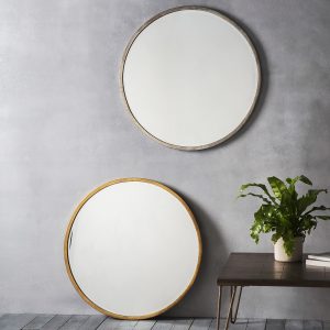 Gallery Direct Higgins Round Mirror Antique Gold | Shackletons