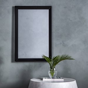 Gallery Direct Luna Rectangle Mirror Black | Shackletons