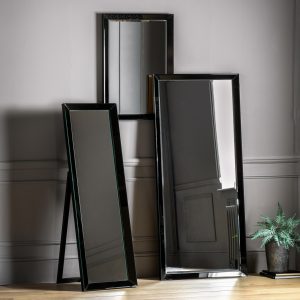 Gallery Direct Luna Rectangle Mirror Black | Shackletons