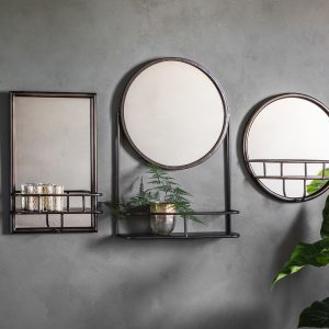 Gallery Direct Milton Round Mirror Black | Shackletons