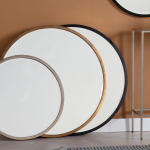 Gallery Direct Higgins Round Mirror Black | Shackletons