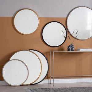 Gallery Direct Higgins Round Mirror Black | Shackletons