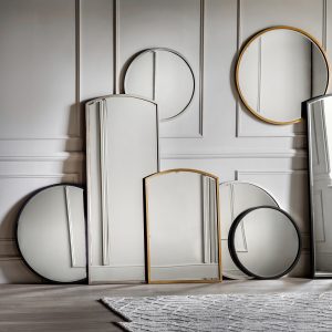 Gallery Direct Higgins Round Mirror Black | Shackletons