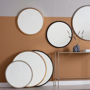 Gallery Direct Higgins Round Mirror Antique Gold | Shackletons