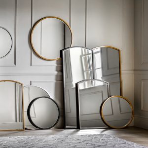 Gallery Direct Higgins Round Mirror Antique Gold | Shackletons