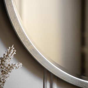 Gallery Direct Higgins Round Mirror Antique Silver | Shackletons