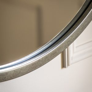 Gallery Direct Higgins Round Mirror Antique Silver | Shackletons