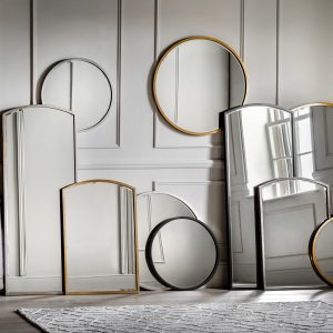 Gallery Direct Higgins Round Mirror Antique Silver | Shackletons