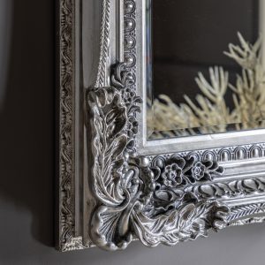 Gallery Direct Carved Louis Mirror Silver | Shackletons