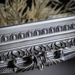 Gallery Direct Carved Louis Mirror Silver | Shackletons