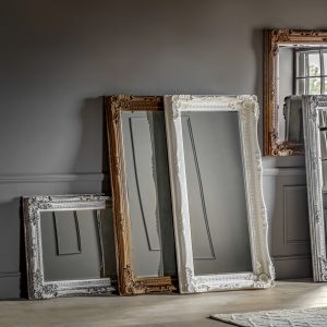 Gallery Direct Carved Louis Mirror Silver | Shackletons