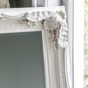 Gallery Direct Carved Louis Leaner Mirror Cream | Shackletons