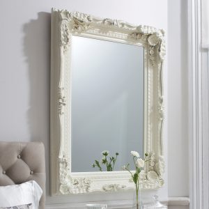 Gallery Direct Carved Louis Mirror Cream | Shackletons