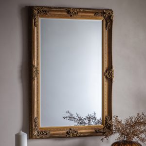 Gallery Direct Abbey Rectangle Mirror Gold | Shackletons