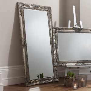 Gallery Direct Hampshire Leaner Mirror Antique Silver | Shackletons