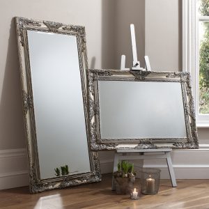 Gallery Direct Hampshire Leaner Mirror Antique Silver | Shackletons