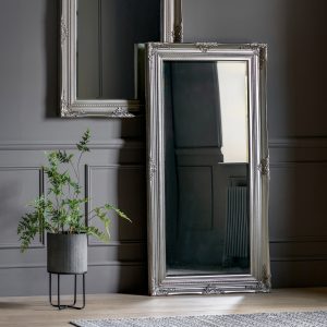 Gallery Direct Hampshire Leaner Mirror Antique Silver | Shackletons