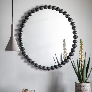 Gallery Direct Ceretti Round Mirror Black | Shackletons