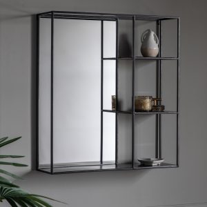 Gallery Direct Bassan Mirror Shelf Black | Shackletons