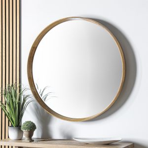 Gallery Direct Keaton Round Mirror Oak | Shackletons