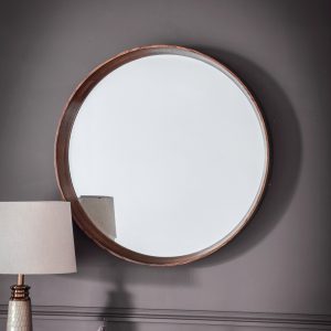 Gallery Direct Keaton Round Mirror Walnut | Shackletons