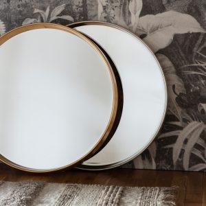 Gallery Direct Harvey Round Mirror Silver | Shackletons